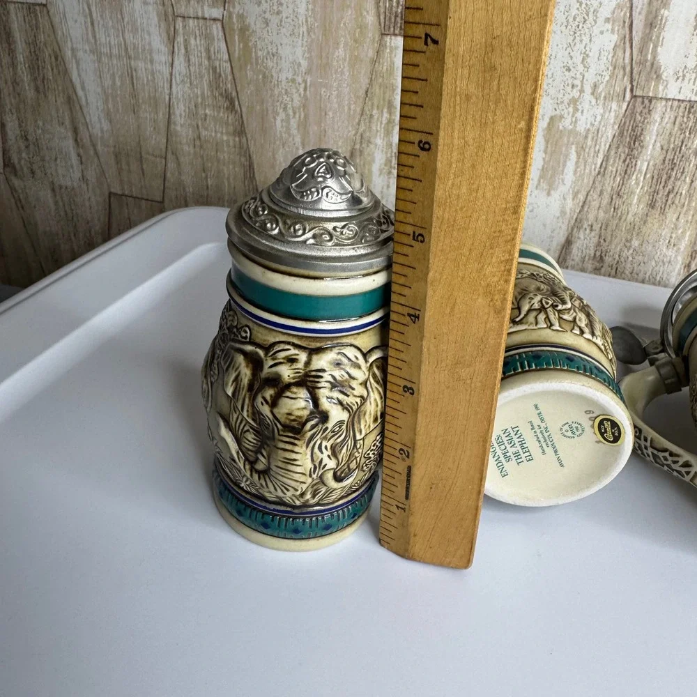 3‎ Avon Collectibles Endangered Species Asian Elephant STEIN